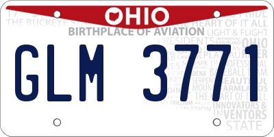 OH license plate GLM3771