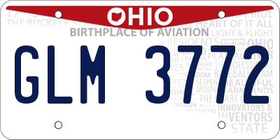 OH license plate GLM3772