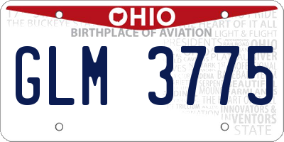 OH license plate GLM3775