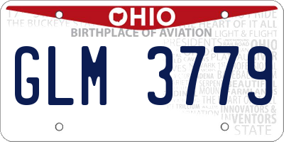 OH license plate GLM3779