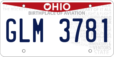 OH license plate GLM3781