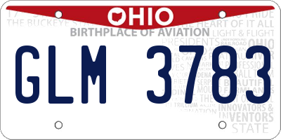 OH license plate GLM3783