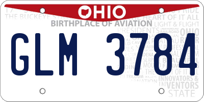 OH license plate GLM3784