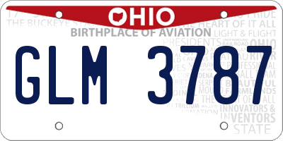 OH license plate GLM3787