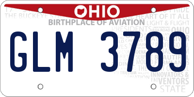 OH license plate GLM3789