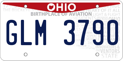 OH license plate GLM3790