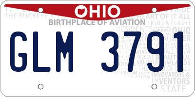 OH license plate GLM3791