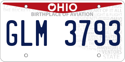 OH license plate GLM3793