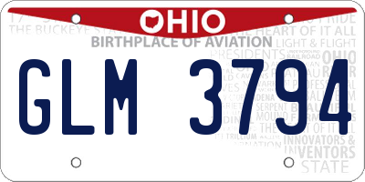 OH license plate GLM3794