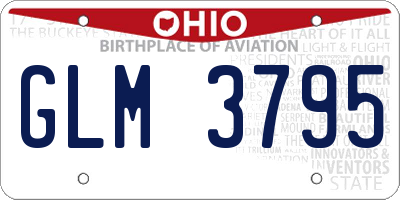 OH license plate GLM3795