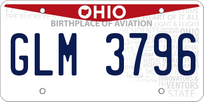 OH license plate GLM3796