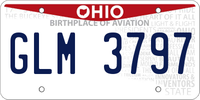 OH license plate GLM3797