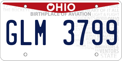 OH license plate GLM3799