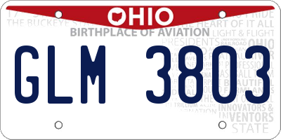 OH license plate GLM3803