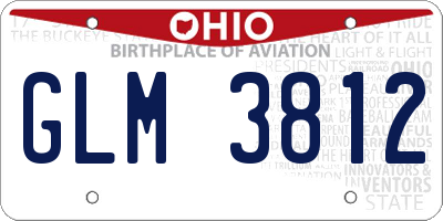 OH license plate GLM3812