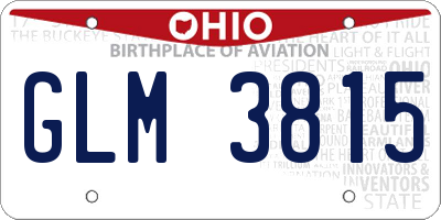 OH license plate GLM3815