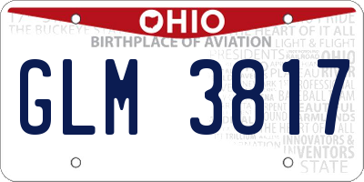 OH license plate GLM3817