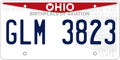 OH license plate GLM3823