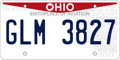 OH license plate GLM3827