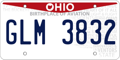 OH license plate GLM3832