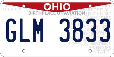 OH license plate GLM3833
