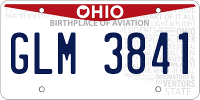OH license plate GLM3841