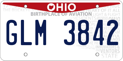 OH license plate GLM3842