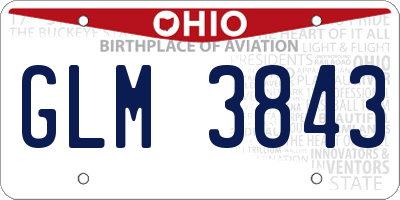 OH license plate GLM3843