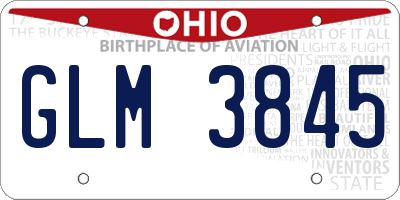 OH license plate GLM3845