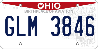 OH license plate GLM3846