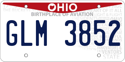 OH license plate GLM3852