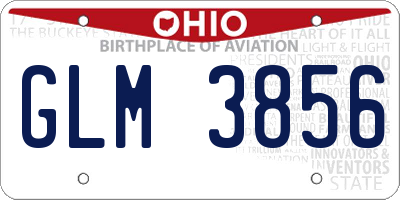 OH license plate GLM3856