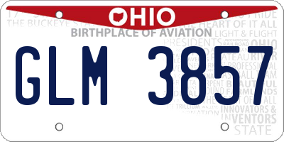 OH license plate GLM3857