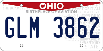 OH license plate GLM3862