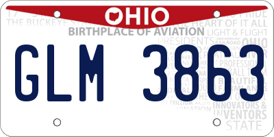 OH license plate GLM3863