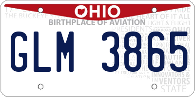 OH license plate GLM3865