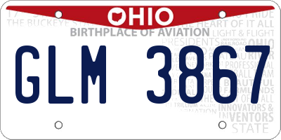 OH license plate GLM3867