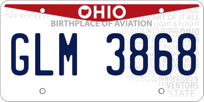 OH license plate GLM3868