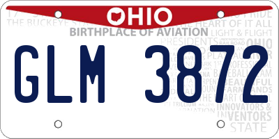 OH license plate GLM3872