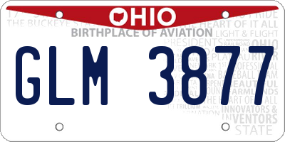 OH license plate GLM3877