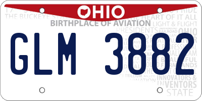 OH license plate GLM3882