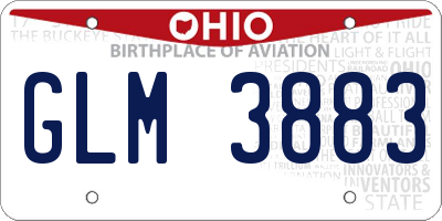 OH license plate GLM3883