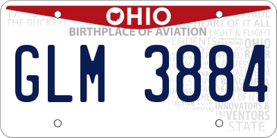 OH license plate GLM3884