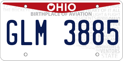 OH license plate GLM3885