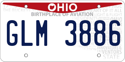 OH license plate GLM3886