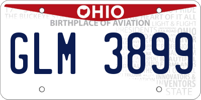 OH license plate GLM3899