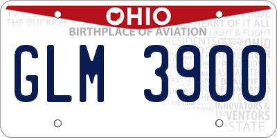 OH license plate GLM3900