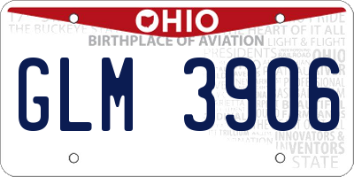 OH license plate GLM3906