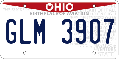 OH license plate GLM3907