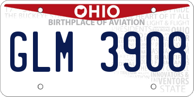 OH license plate GLM3908